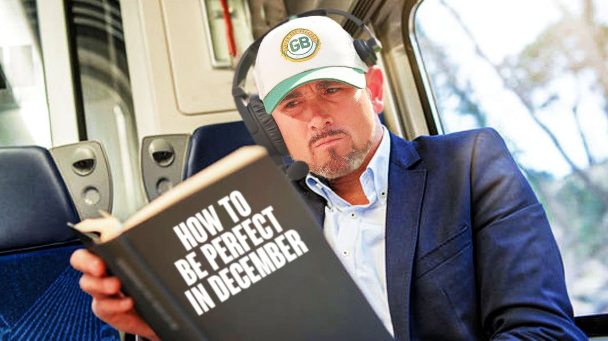Matt LaFleur of the Packers as a guy reading a book