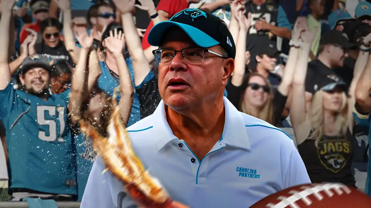 Panthers' owner David Tepper surrounded by Jaguars fans