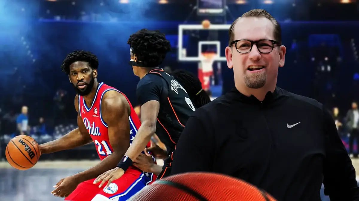 Sixers' Nick Nurse watching Joel Embiid play against Ausar Thompson