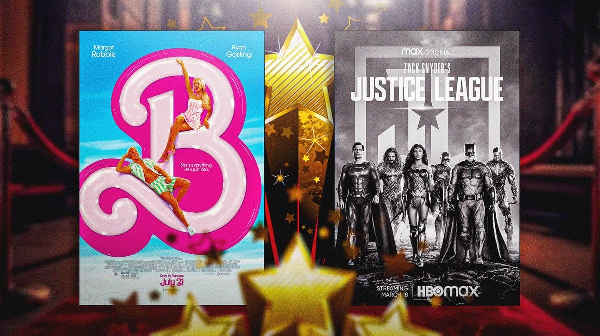 Barbie and Zack Snyder's Justice League posters.