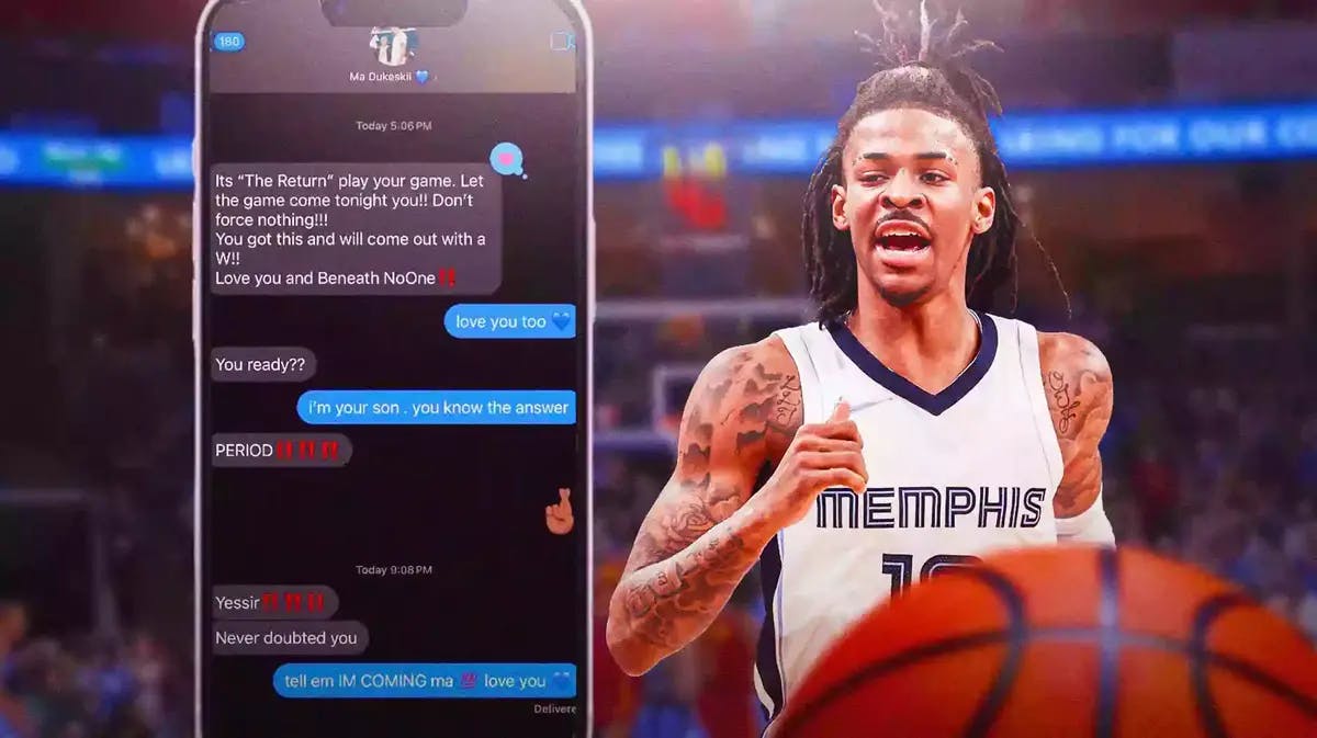 After his stellar return, Grizzlies star Ja Morant showed text messages that he exchanged with his mother before the game.