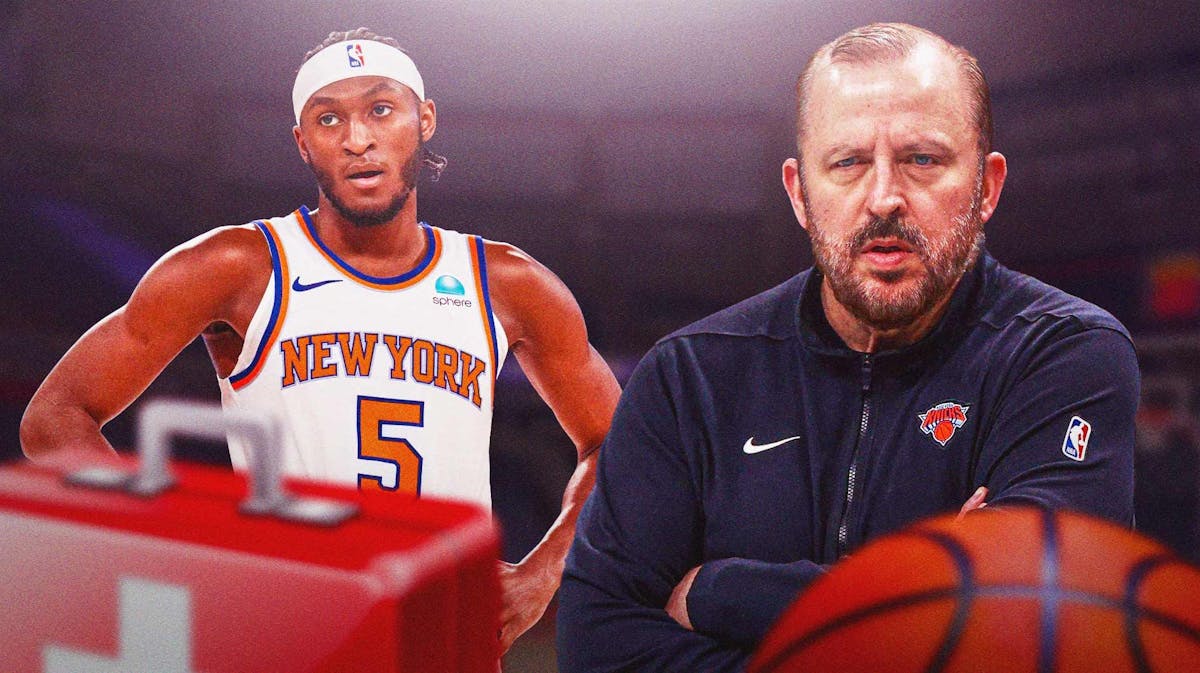 Tom Thibodeau. Immanuel Quickley with a first aid kit