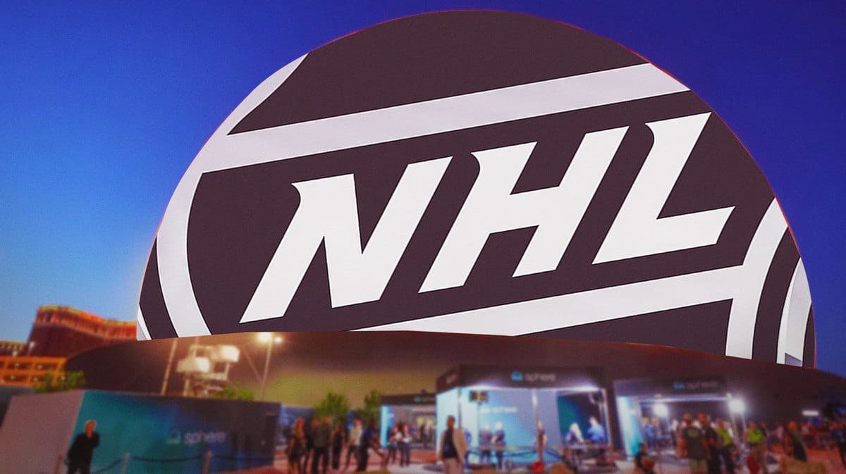 The Las Vegas Sphere showing the NHL logo