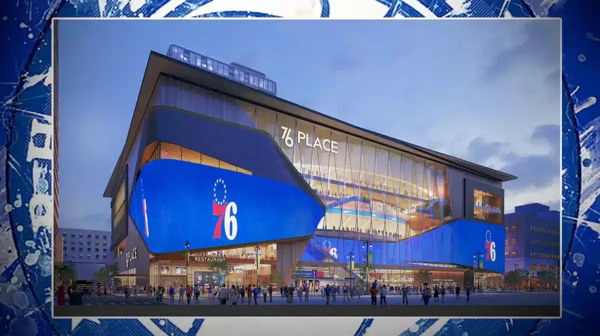 Rendering of 76ers' proposed new arena