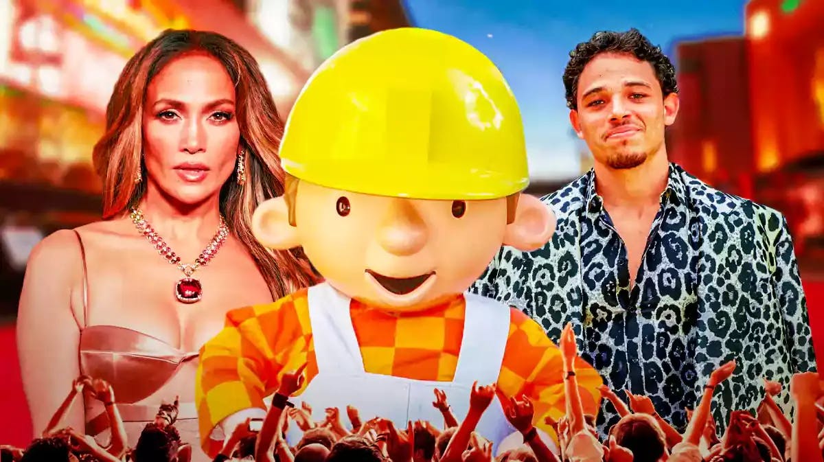 Jennifer Lopez and Anthony Ramos with Bob the Builder.