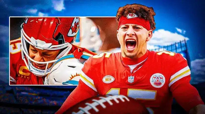 Photo: Patrick Mahomes' in action in Chiefs jersey, another photo of his helmet cracking from Saturday’s game vs Dolphins
