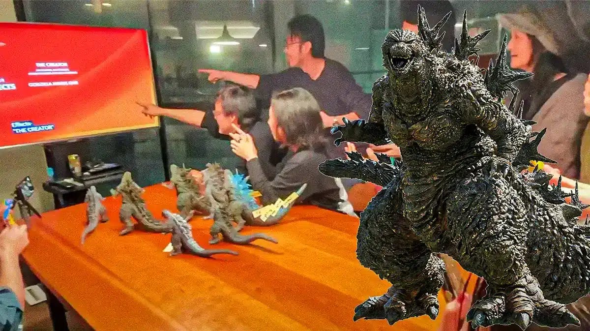 Godzilla with creators of Godzilla: Minus One.