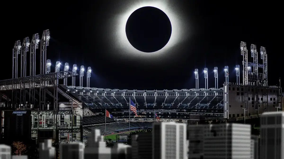 Cleveland Guardians Progressive Field affected by eclipse