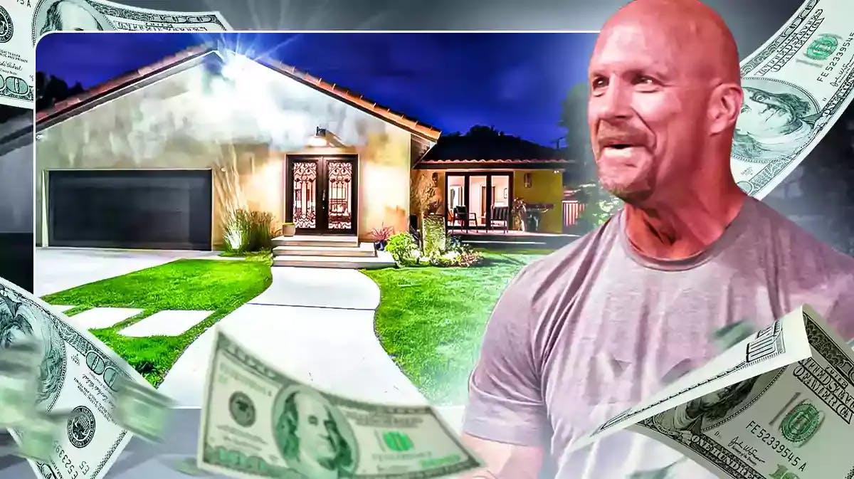 Stone Cold Steve Austin in front of his former home.