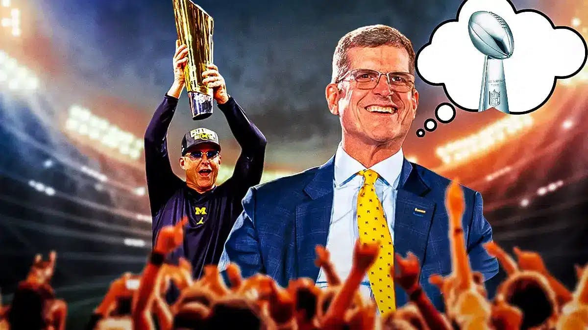 Former Michigan coach Jim Harbaugh is dreaming of the Lombardi Trophy