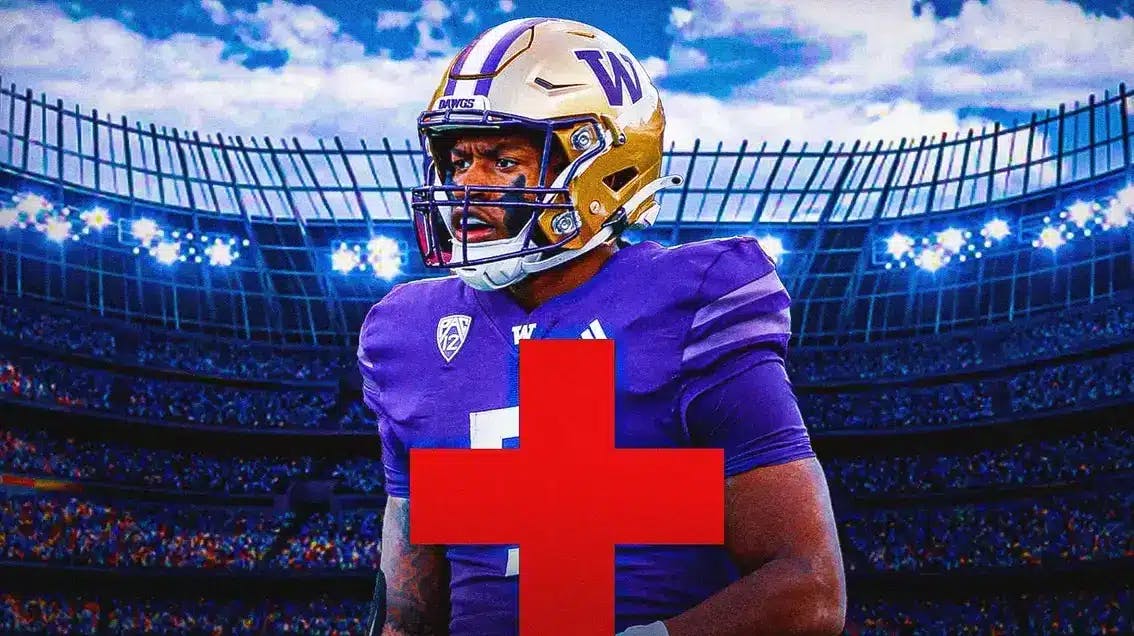 Dillon Johnson with medical symbol (Washington football)