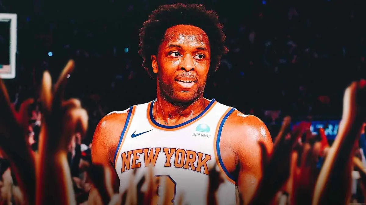 Knicks' OG Anunoby with cheering fans