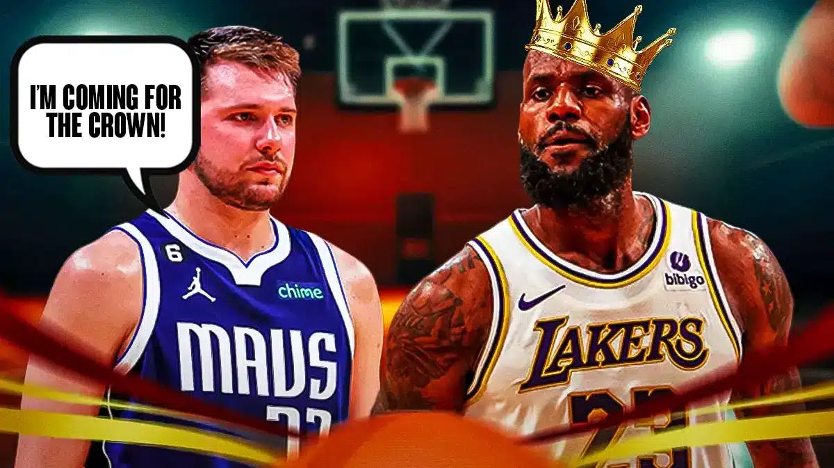 Dallas Mavericks star Luka Doncic telling Lakers' LeBron James he's coming for the crown