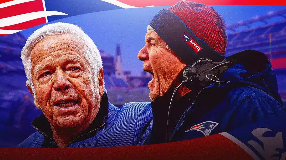 New England Patriots owner Robert Kraft beside Bill Belichick