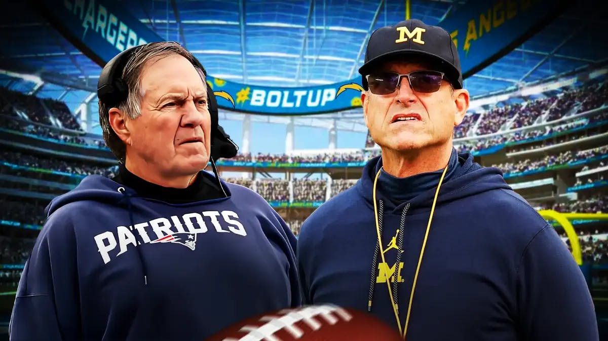 Chargers head coach candidates Jim Harbaugh and Bill Belichick.