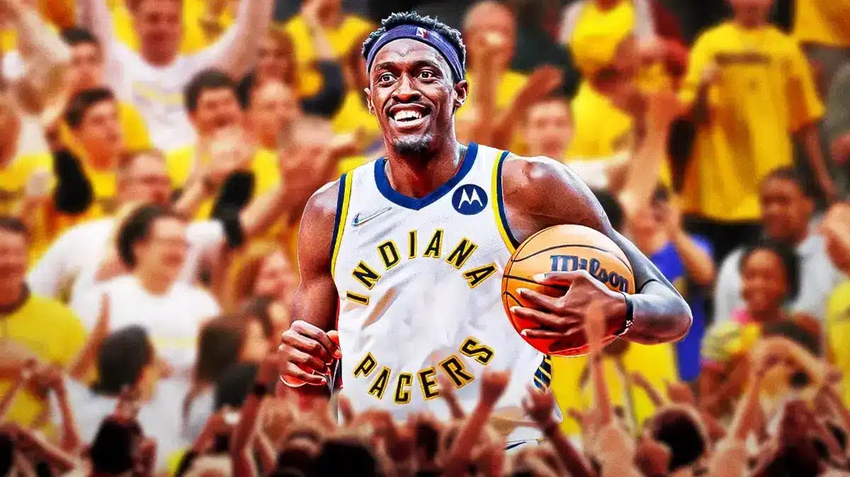 Pascal Siakam with Indiana Pacers fans cheering