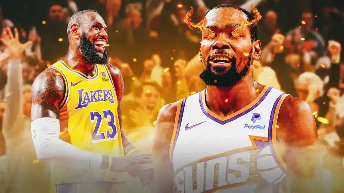 Suns Kevin Durant and Lakers LeBron James after win over the Bulls