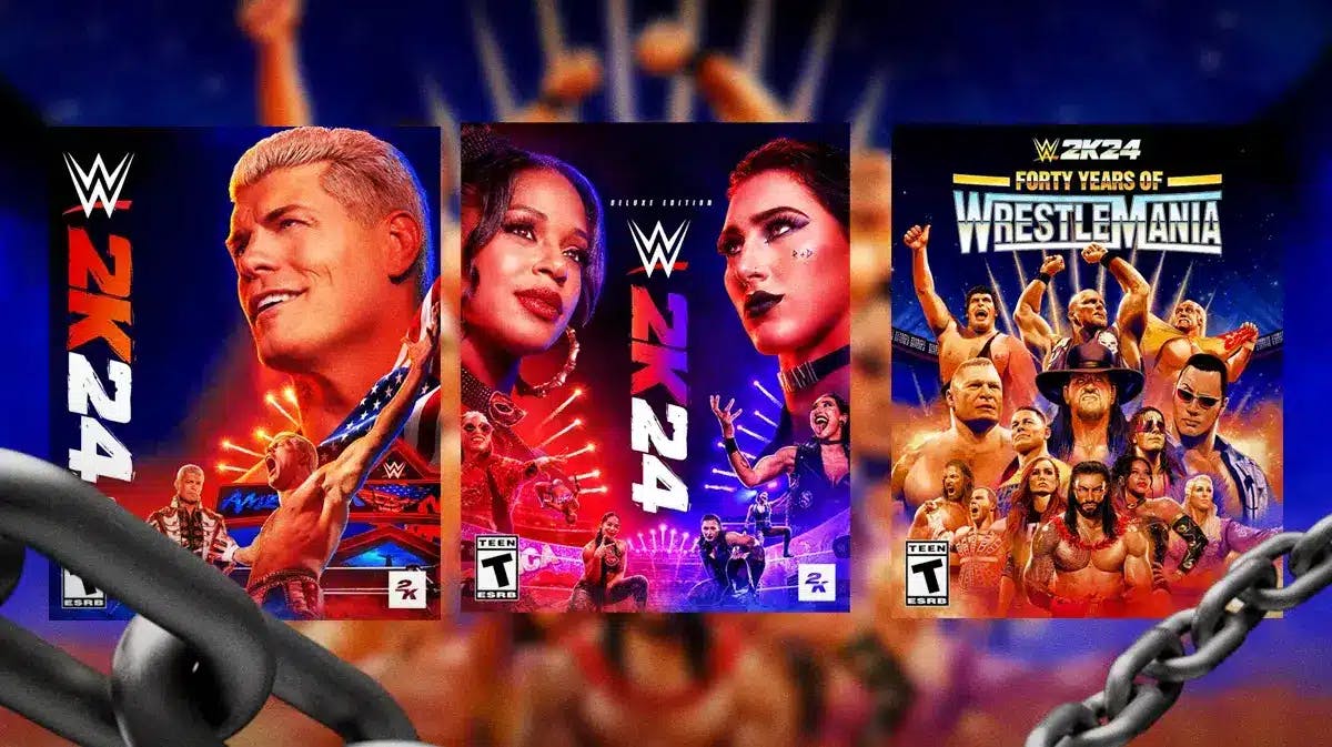 WWE 2K24 Cover Artworks Featuring Cody Rhodes, Bianca Belair, and Rhea Ripley