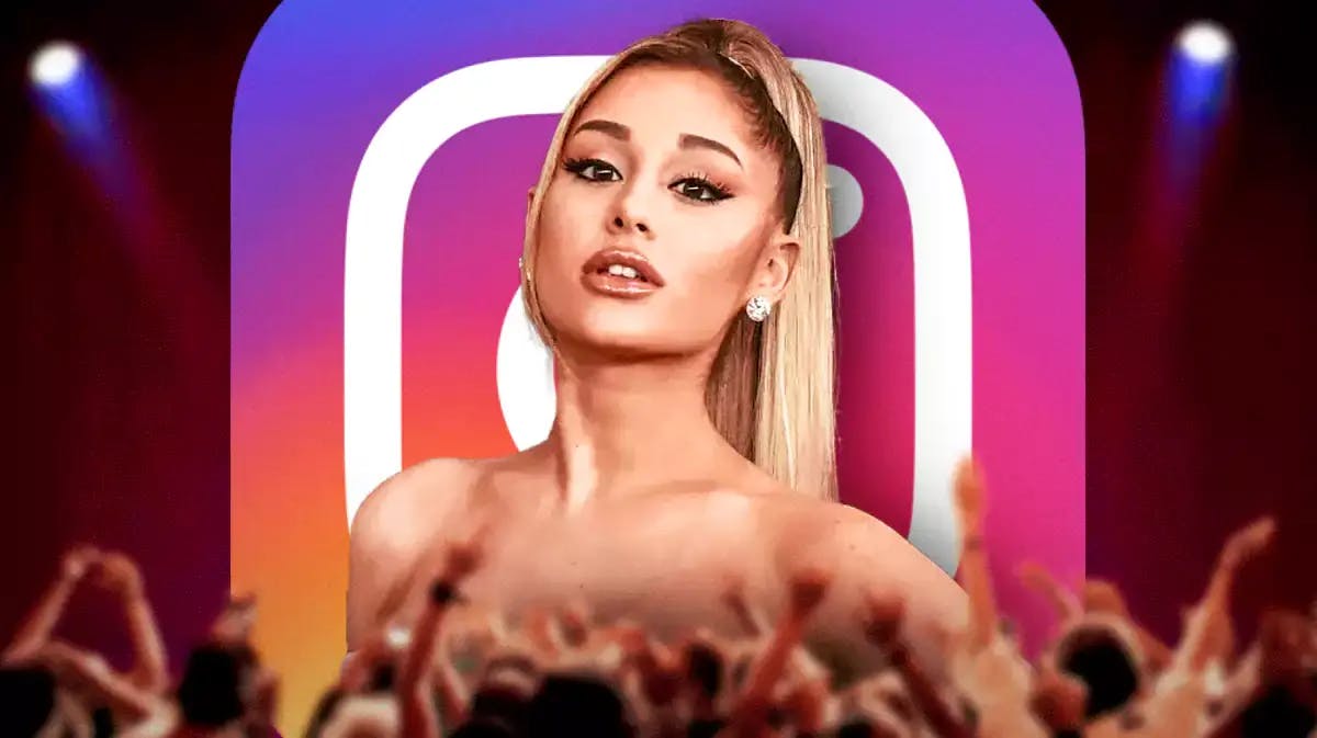Ariana Grande with Instagram logo