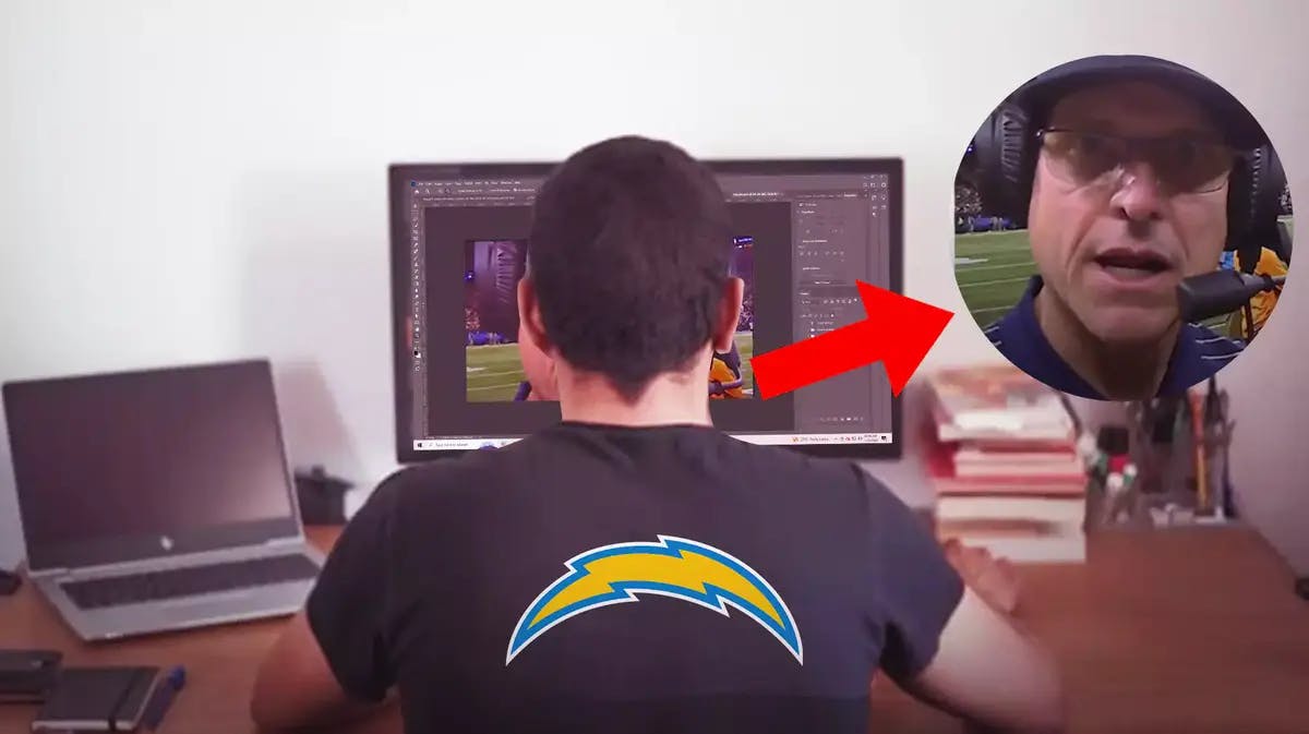 Chargers social media team working on ridiculous Jim Harbaugh pic