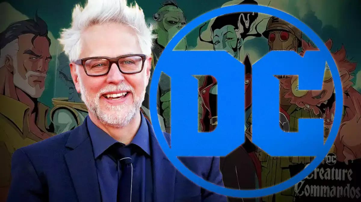 James Gunn and DCU logo in front of Creature Commandos.