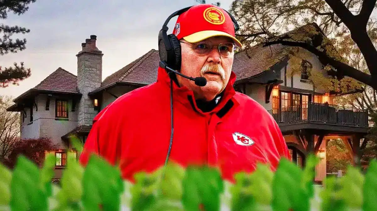 Andy Reid in front of his home in Kanas City, Mo.