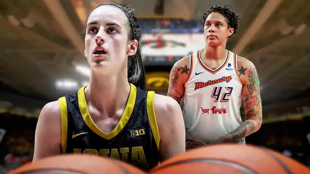 Iowa women’s basketball player Caitlin Clark and Phoenix Mercury player Brittney Griner