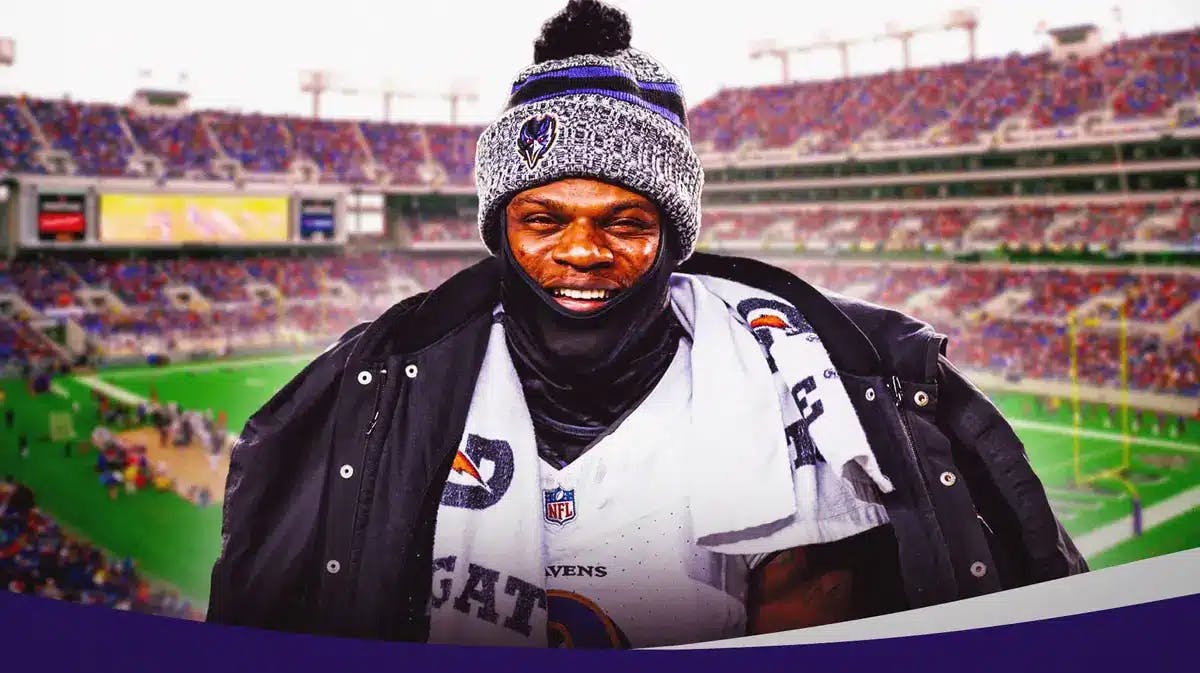 Baltimore Ravens quarterback Lamar Jackson smiling