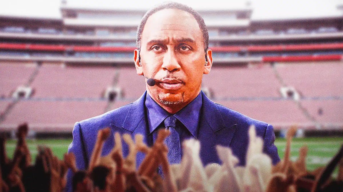 Stephen A. Smith, Stephen A. Smith Rose Bowl, Rose Bowl, Rose Bowl Game, Michigan-Alabama, Stephen A. Smith with Rose Bowl Stadium in the background