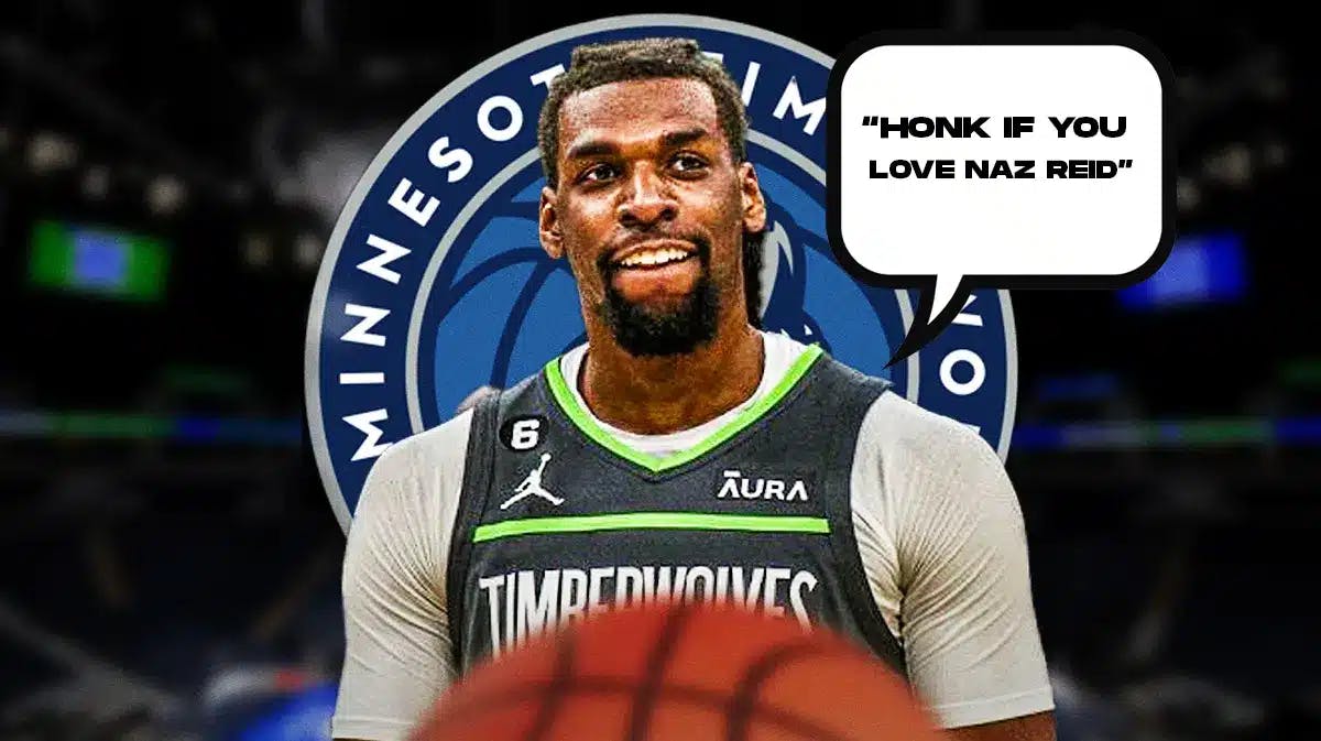 Timberwolves' Naz Reid with a quote bubble