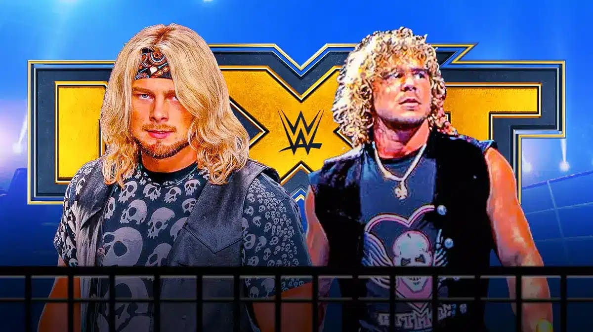 Lexis King next to WWF Brian Pillman with the NXT logo as the background.