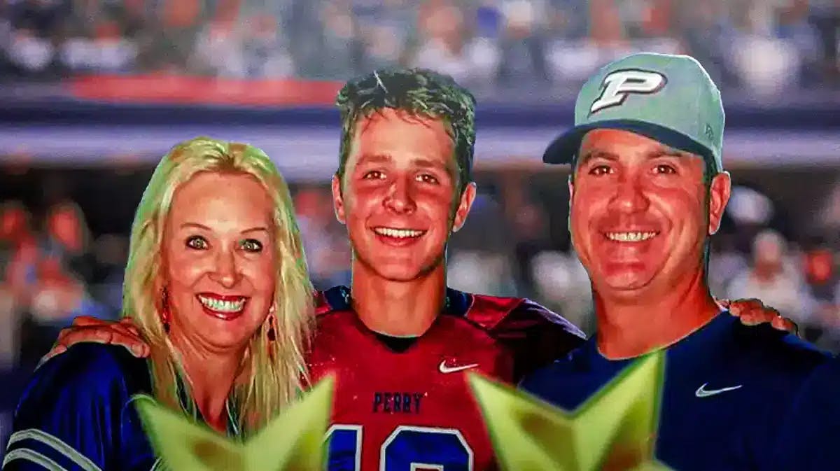 Brock Purdy with his parents Shawn and Carrie Purdy.