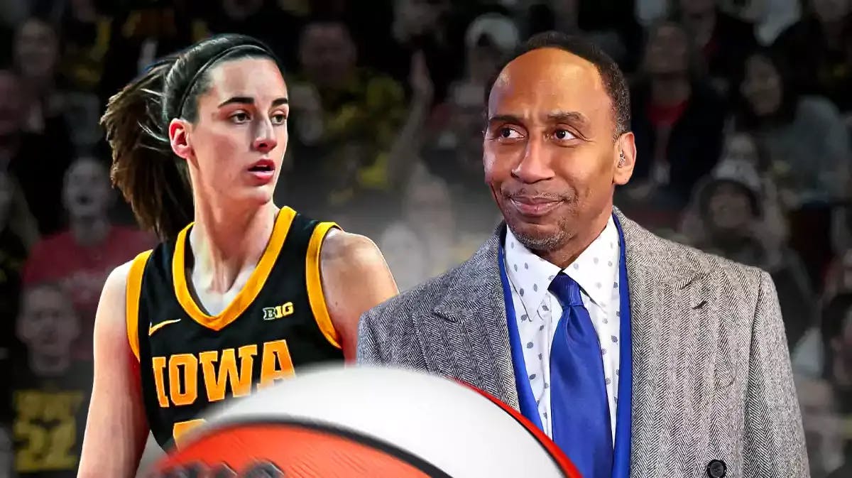 Iowa women’s basketball player Caitlin Clark and Stephen A. Smith.
