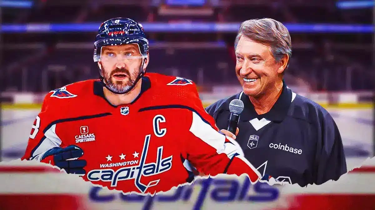 Capitals star Alex Ovechkin with Wayne Gretzky after beating the Bruins.