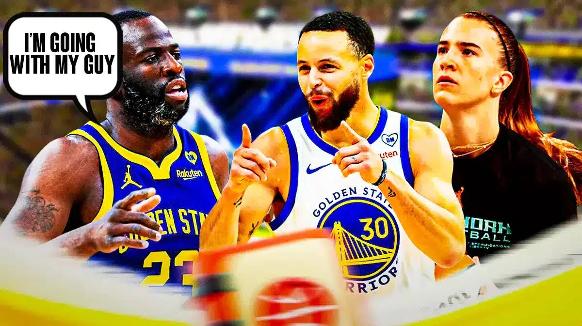 Draymond Green saying “I’m going with my guy” next to Steph Curry and Sabrina Ionescu