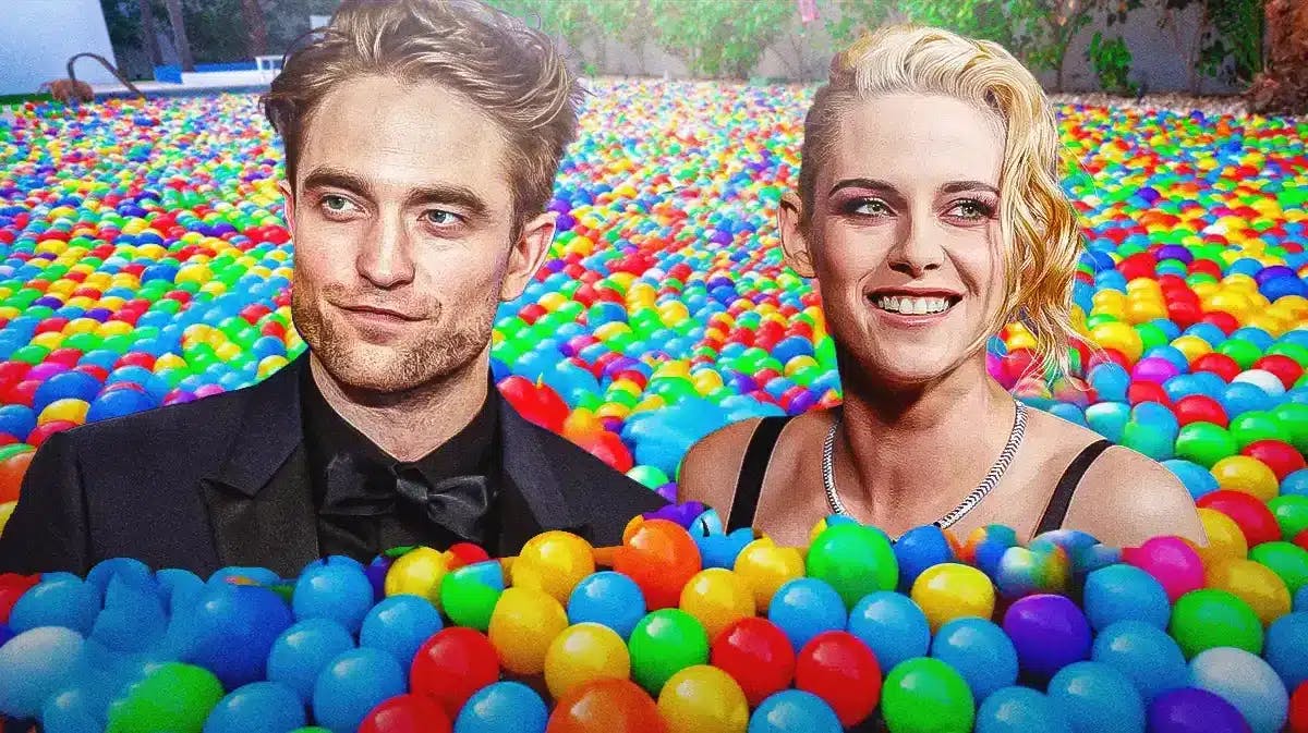 Kristen Stewart and Robert Pattinson in a ball pit