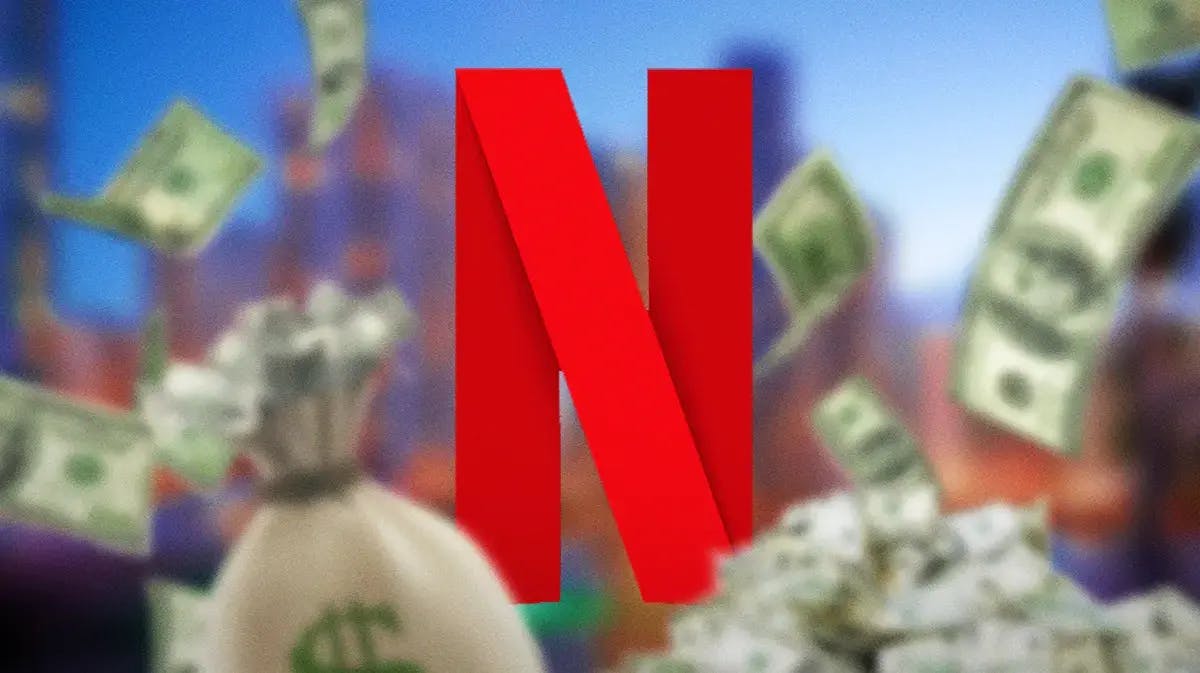 Netflix logo with money.