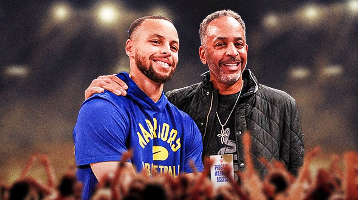 Stephen Curry with his dad, Dell Curry.