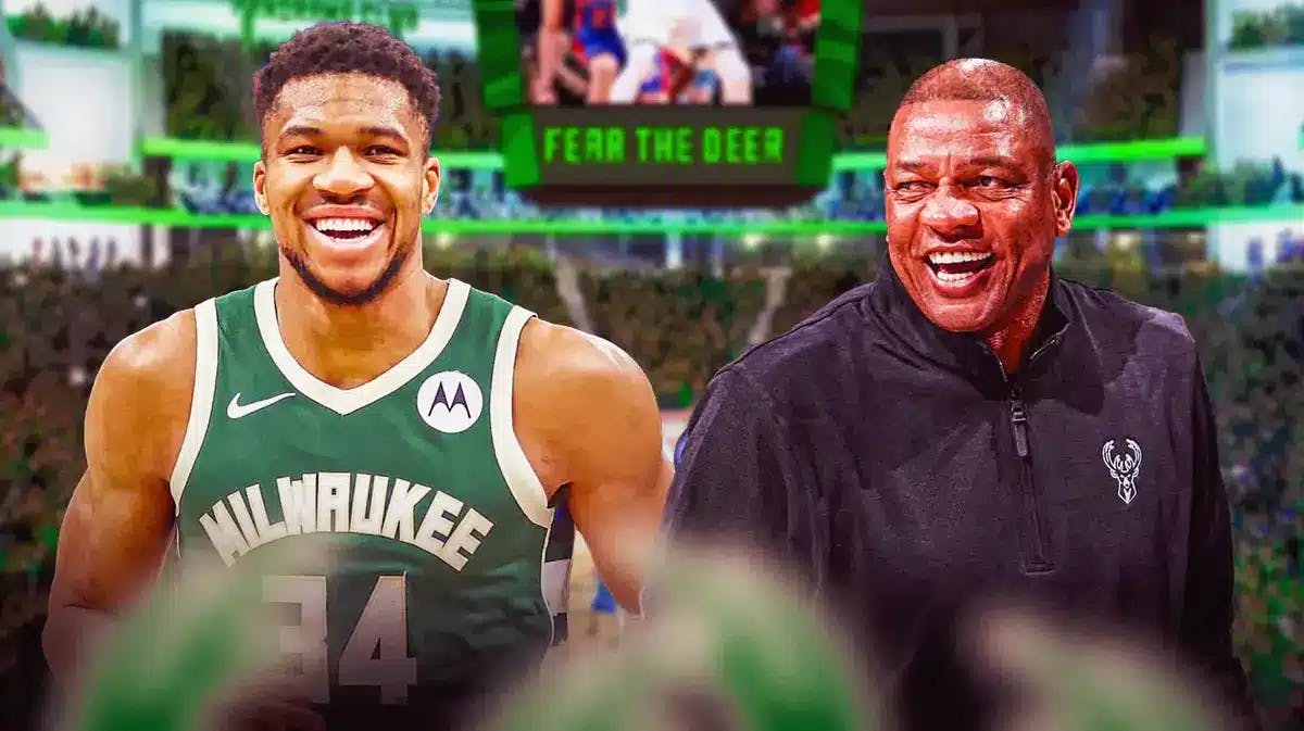 Bucks Giannis Antetokounmpo with Damian Lillard mentor Doc Rivers after win over Nuggets