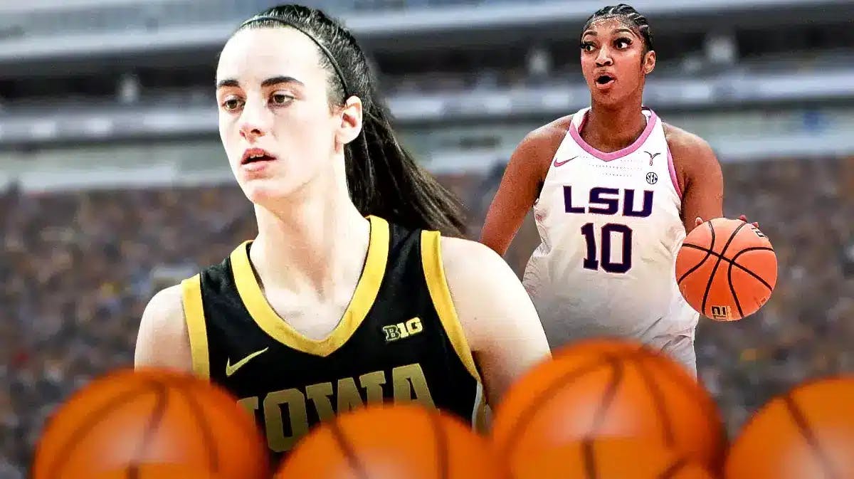 Iowa women’s basketball payer Caitlin Clark, and LSU women’s basketball player Angel Reese