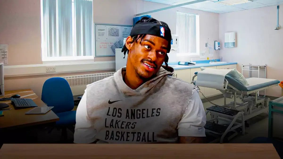 Lakers forward Jarred Vanderbilt at the doctor's office