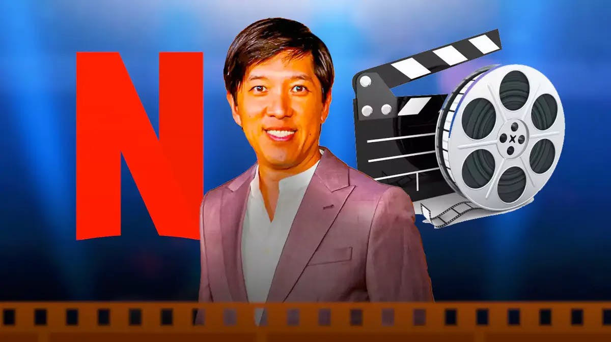 From L to R: Netflix logo, Dan Lin, film reel