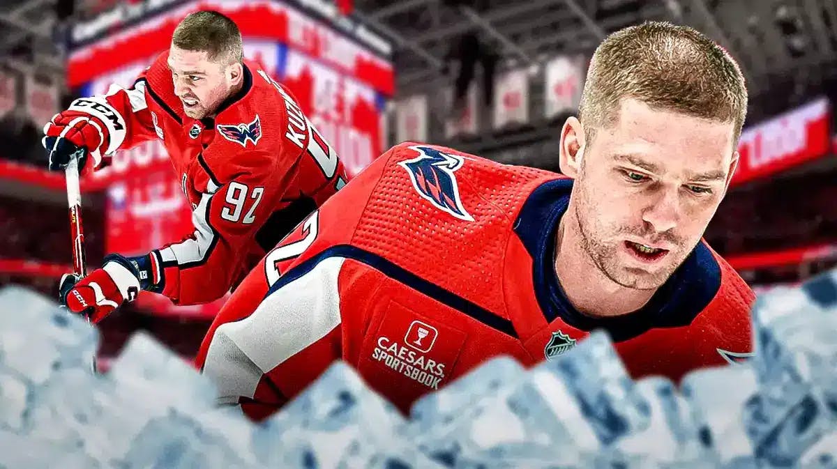 Photo: Evgeny Kuznetsov in Capitals jersey in action looking serious