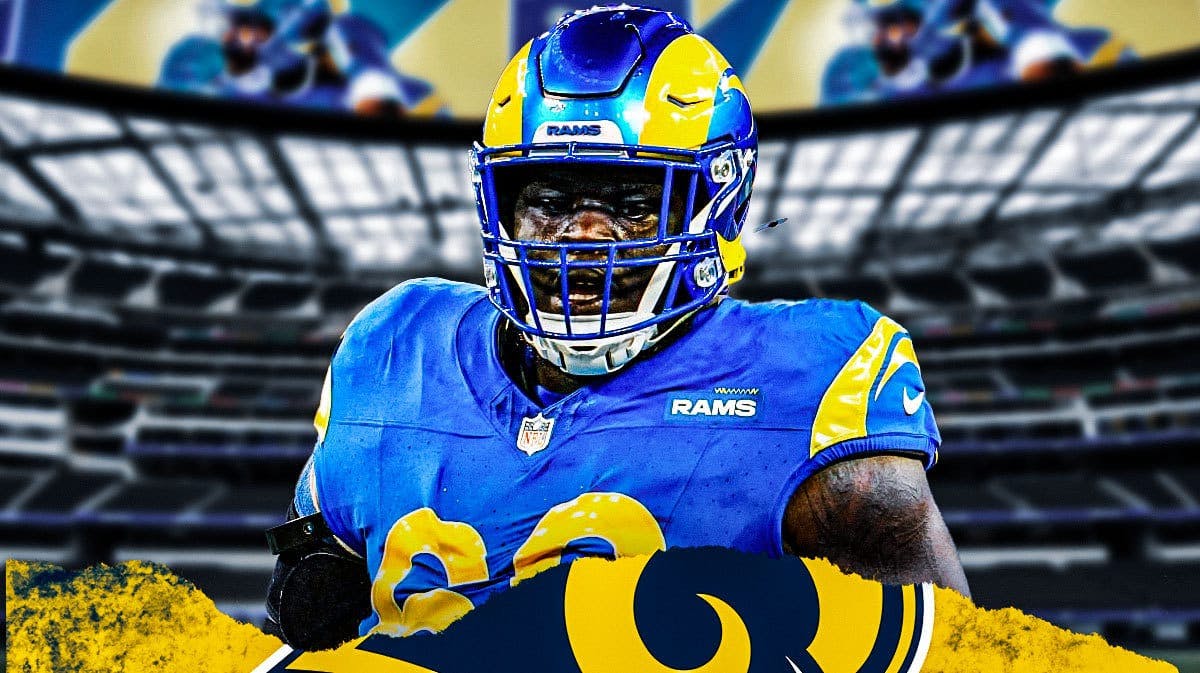 Kevin Dotson in Los Angeles Rams jersey