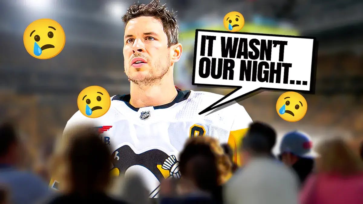 Sidney Crobsy reacting to the Penguins losing to the Oilers at the NHL Trade Deadline.