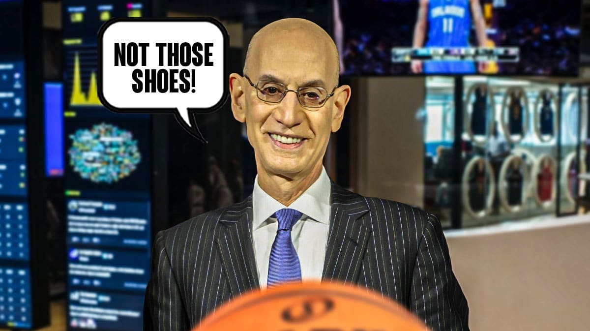 NBA commissioner Adam Silver saying "Not those shoes!"
