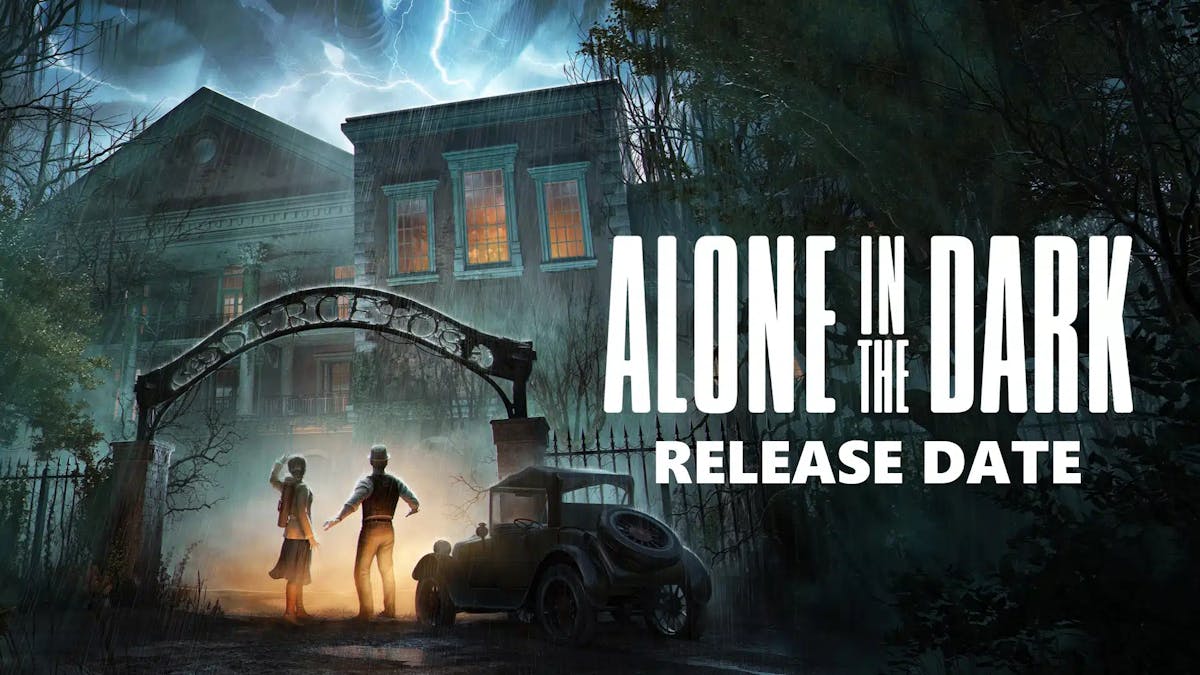 alone dark, alone dark release date, alone dark gameplay, alone dark story, alone dark trailer, alone in the dark key art with the words release date under the game title