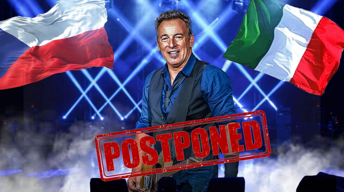 Bruce Springsteen, Czech Republic and Italy flags, Postponed stamp