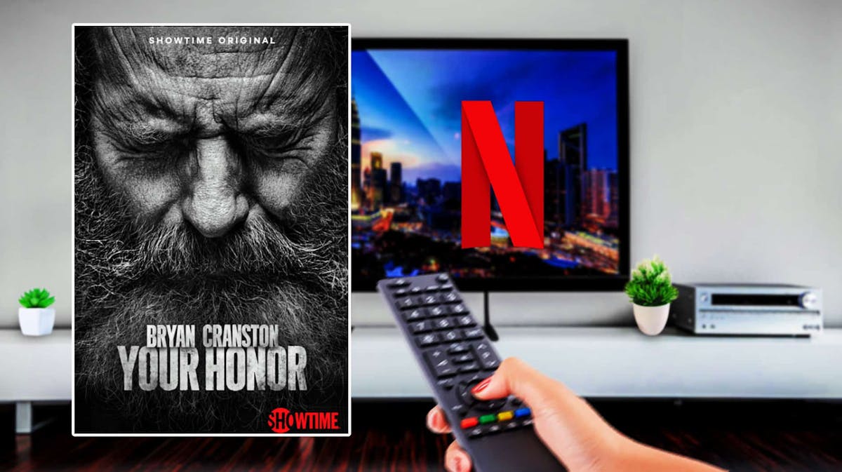 Your Honor poster, Netlix logo inside a TV screen