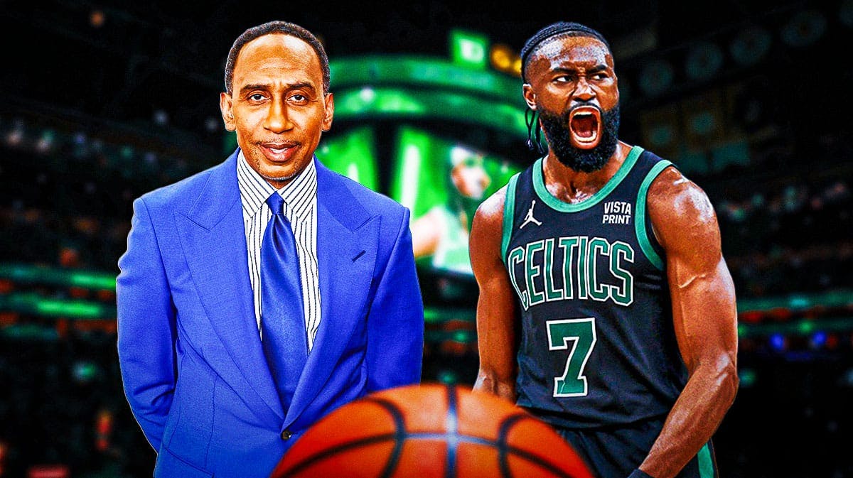 ESPN's Stephen A. Smith and Boston Celtics player Jaylen Brown